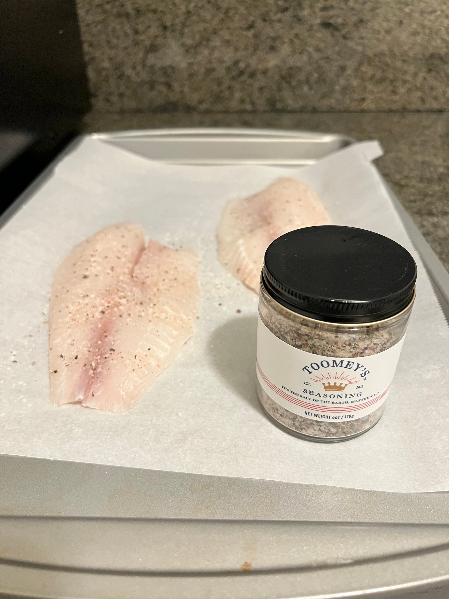 Sprinkle the deliciousness on Tilapia!