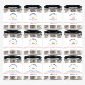 Twelve jars of Toomey's Seasoning.
