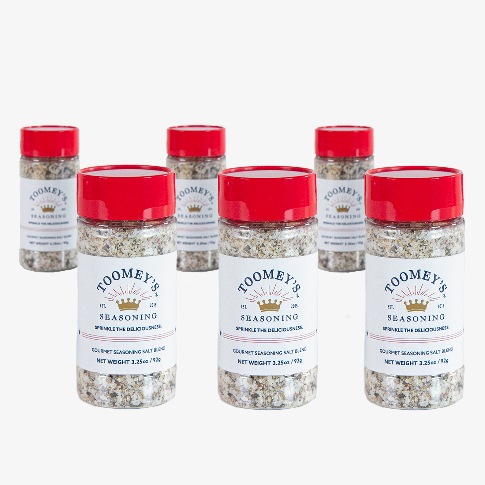 Sprinkle More, Save More! Six-Pack of 3.25 oz. Shaker Bottles – Toomey's  Seasoning